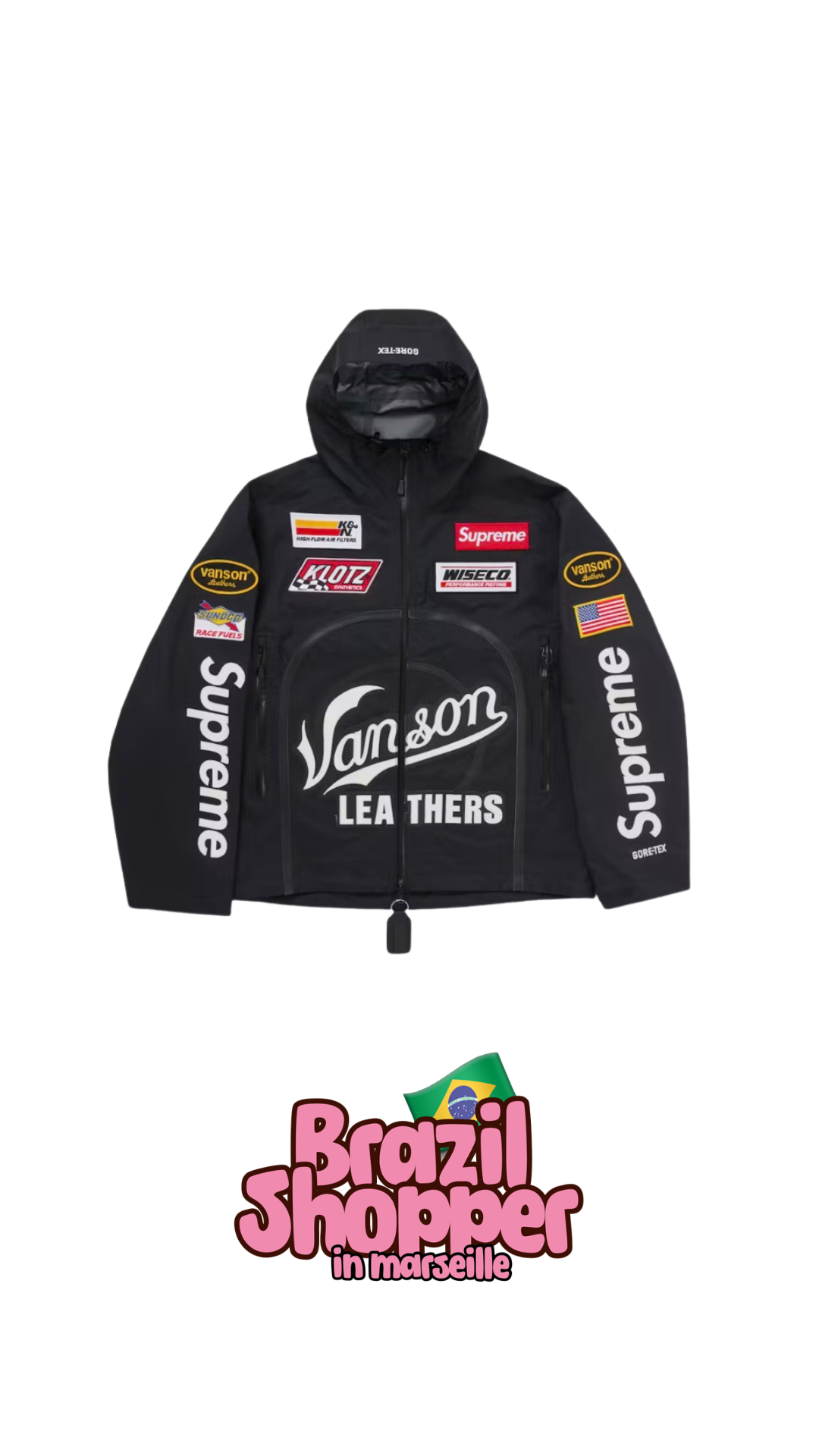 Veste Racing Vanson Noir